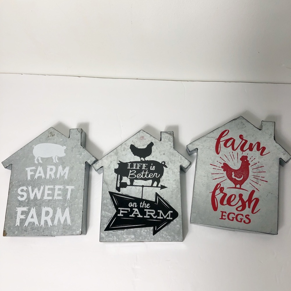 Collectible Farmhouse Three Shabby Chic Wall Art